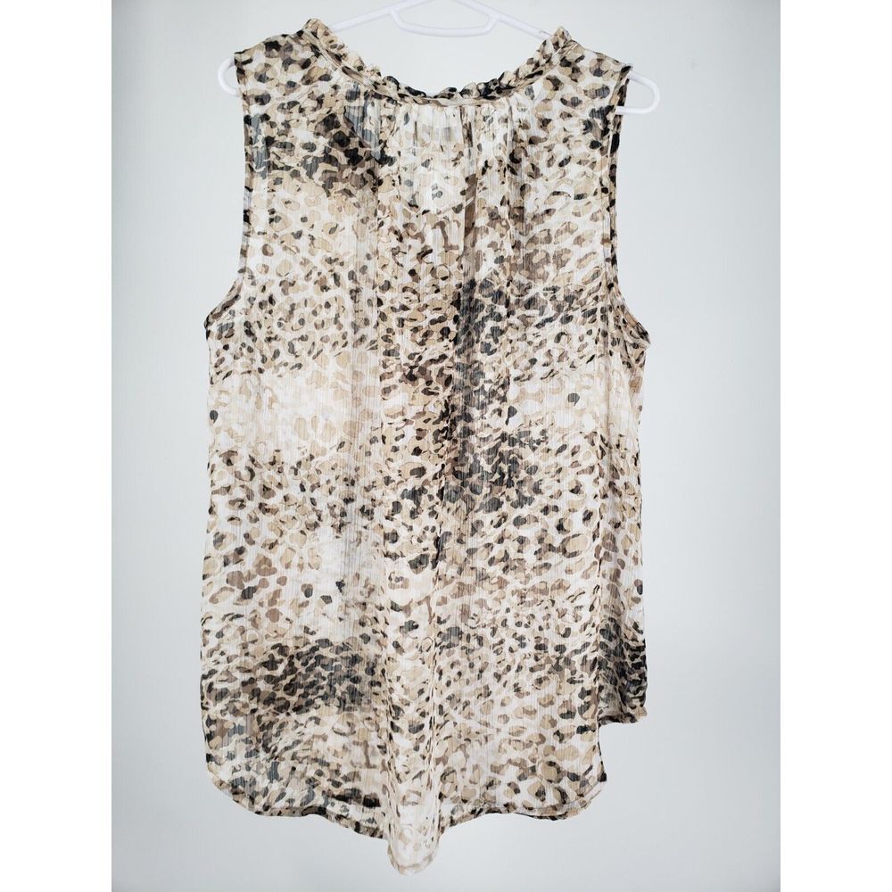 Liz Claiborne Animal Cheetah Print Tank‎ Top Sleeveless Lightweight Size L - Picture 4 of 7